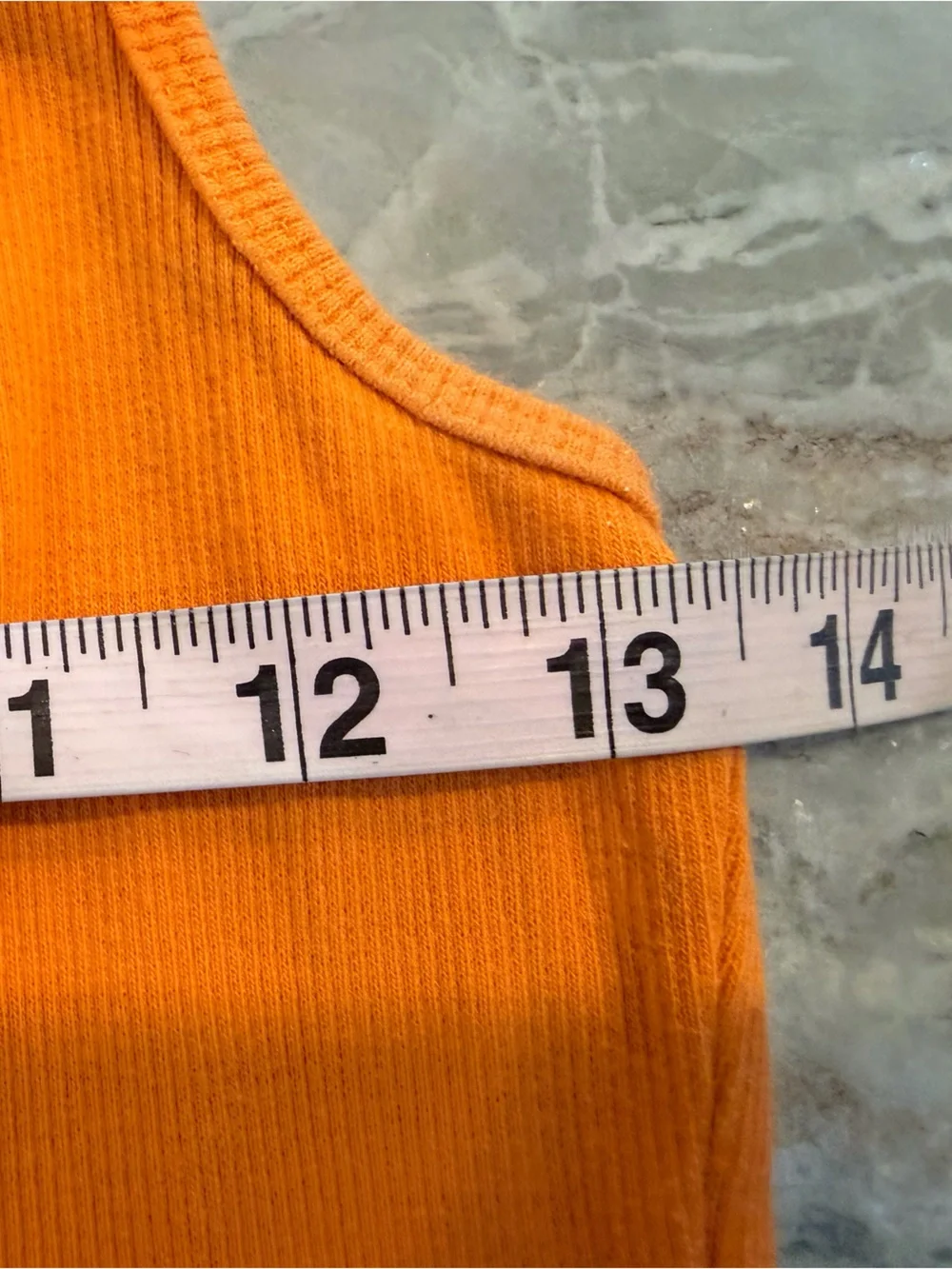 Magellan Outdoors Orange Ribbed Cotton Stretch Tank Top Medium